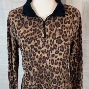 Lauren Ralph Lauren Leopard Print Pullover in Brown & Black